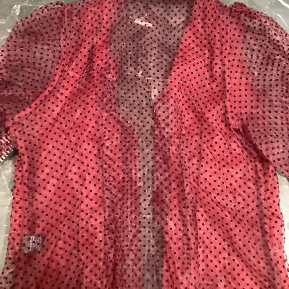 Sheer Polka Dot Button-Up - Picture 4 of 8